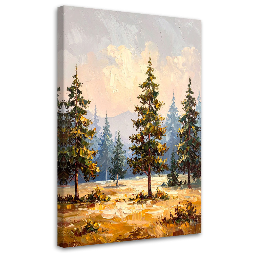 Feeby Obraz do salonu sypialni, Krajobraz Górski Drzewa Natura 40x60