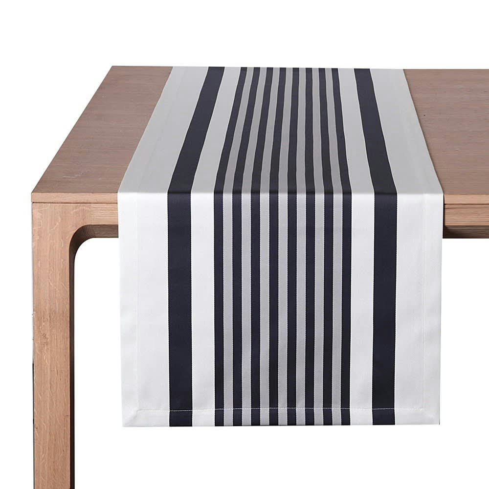 AINHOA - Chemin de table coton Noir 50x155 cm