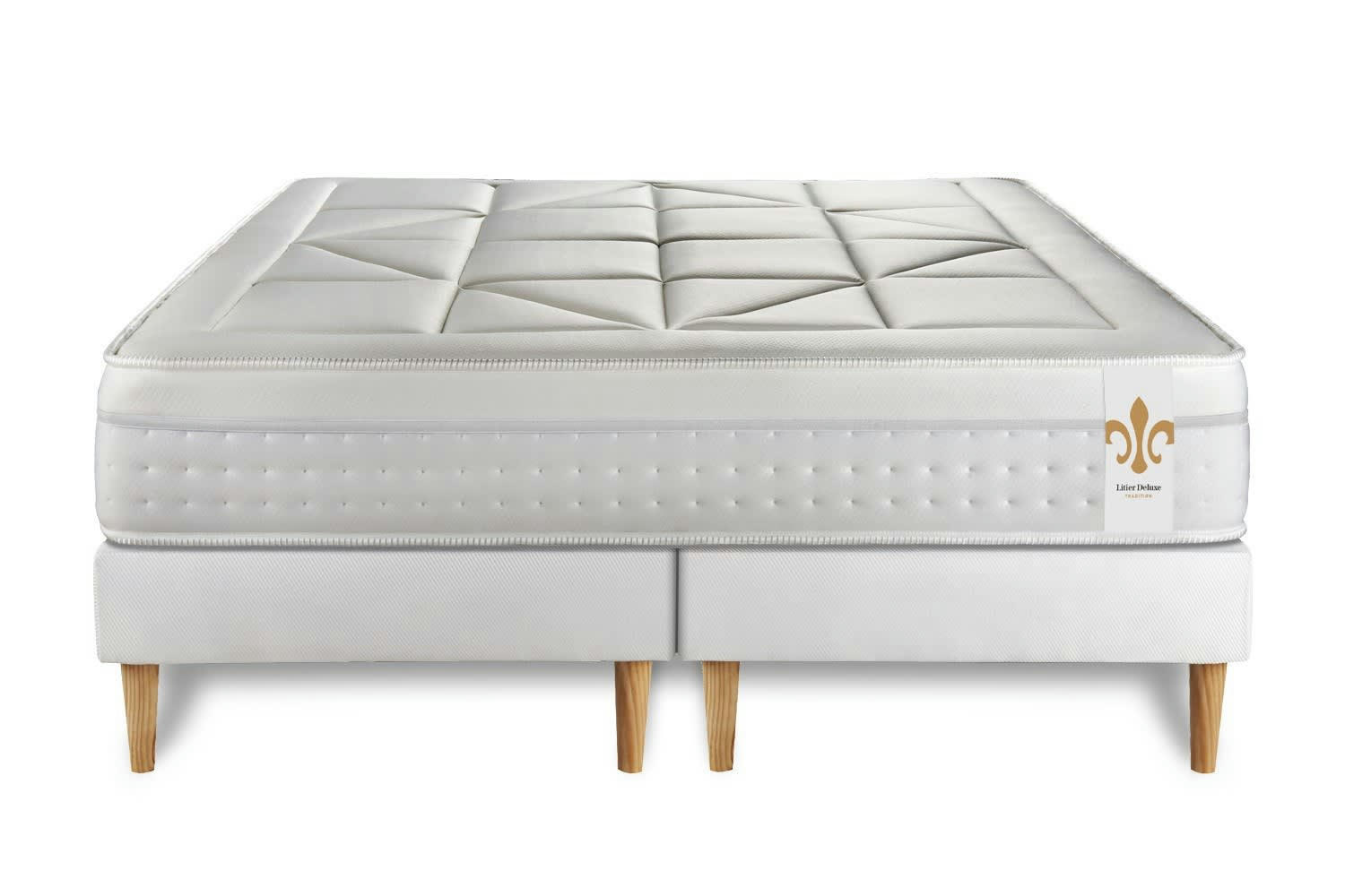 - Ensemble 160x200 Ressorts et mémoire de forme sommier Blanc