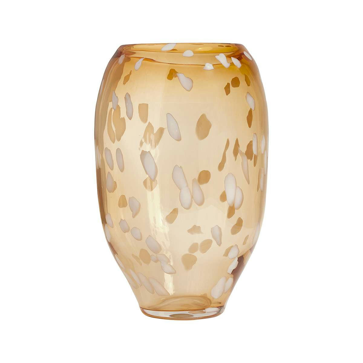 JALI - Vase orange en verre Ø21,5xH35cm