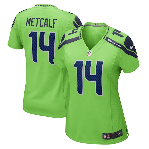 DK Metcalf Seattle Seahawks Nike Women's Game Jersey - Neon Green/Navy
