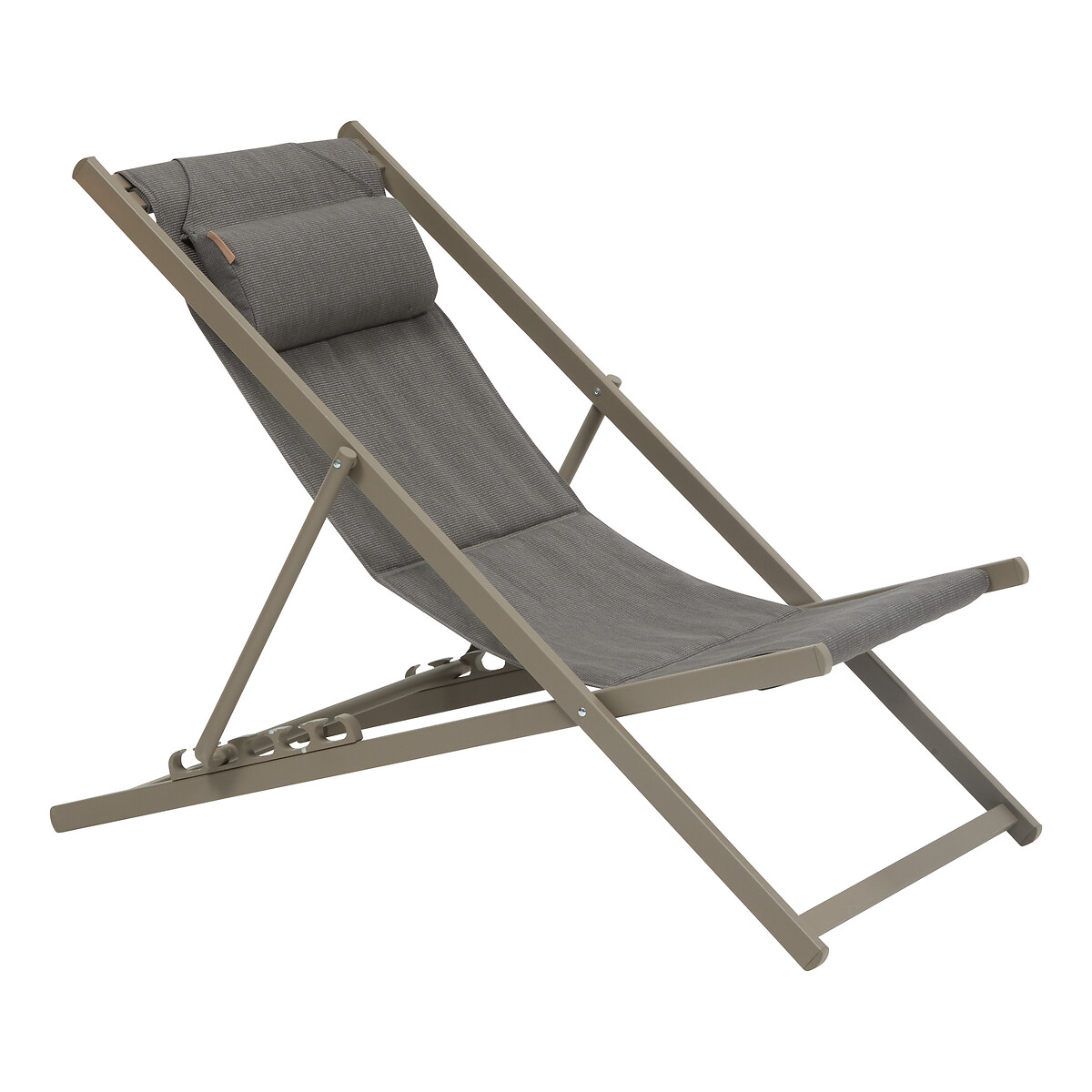 Cadeira relax LUNIVIA café alumínio e textilene
