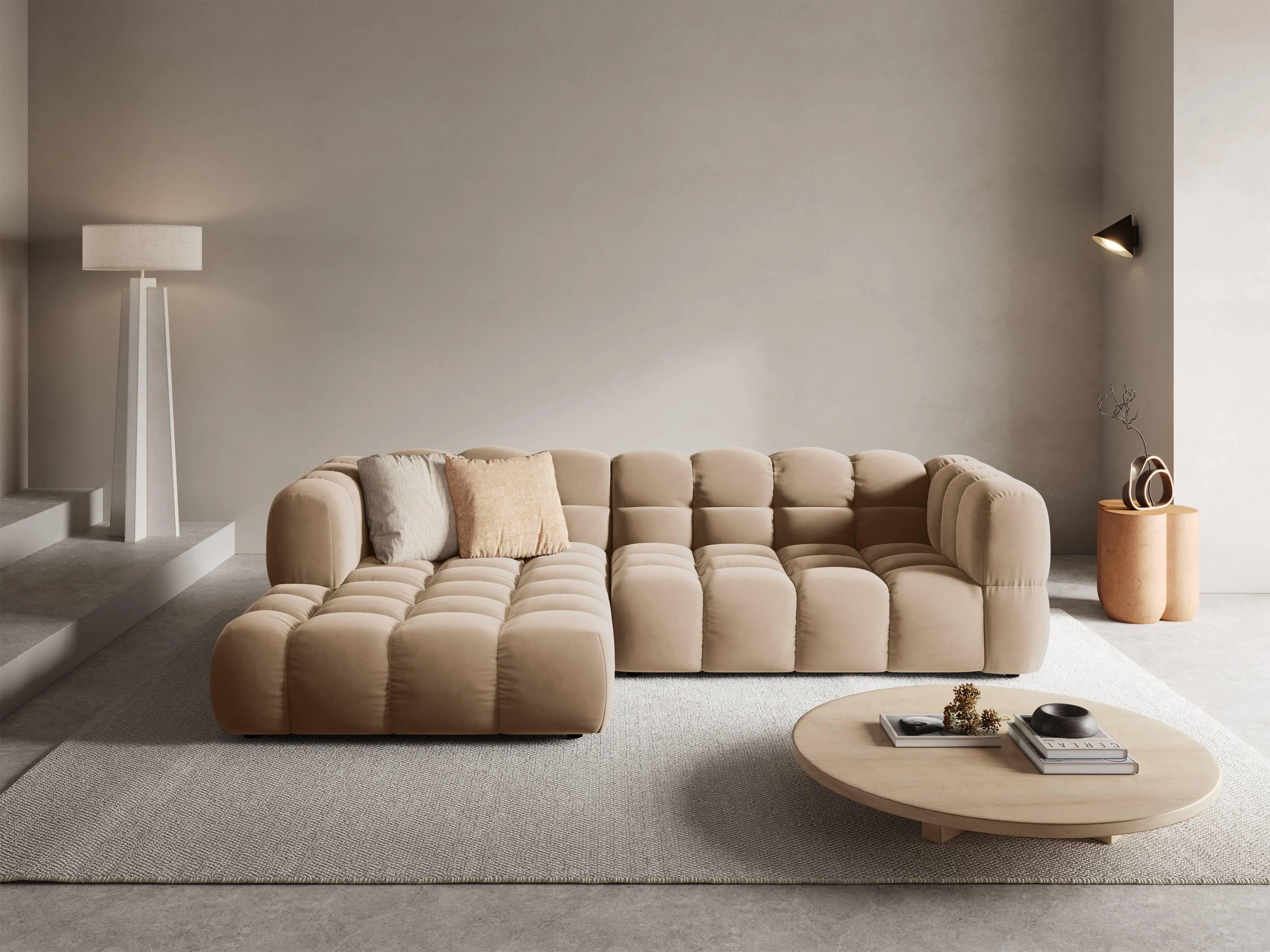 4-zits hoekbank Sky links velvet