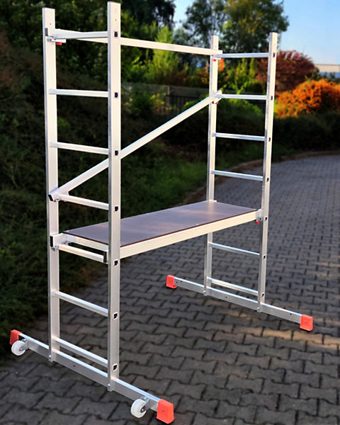AluCombine 1 300 hauteur de travail 3m echafaudage echellee traverse 2 roues echafaudage fixes 80mm