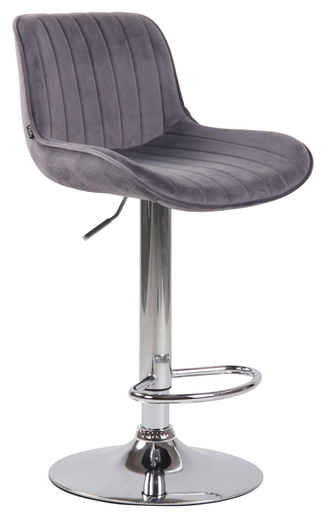 LENTINI - Lot de 2 tabourets de bar réglables en velours Gris foncé