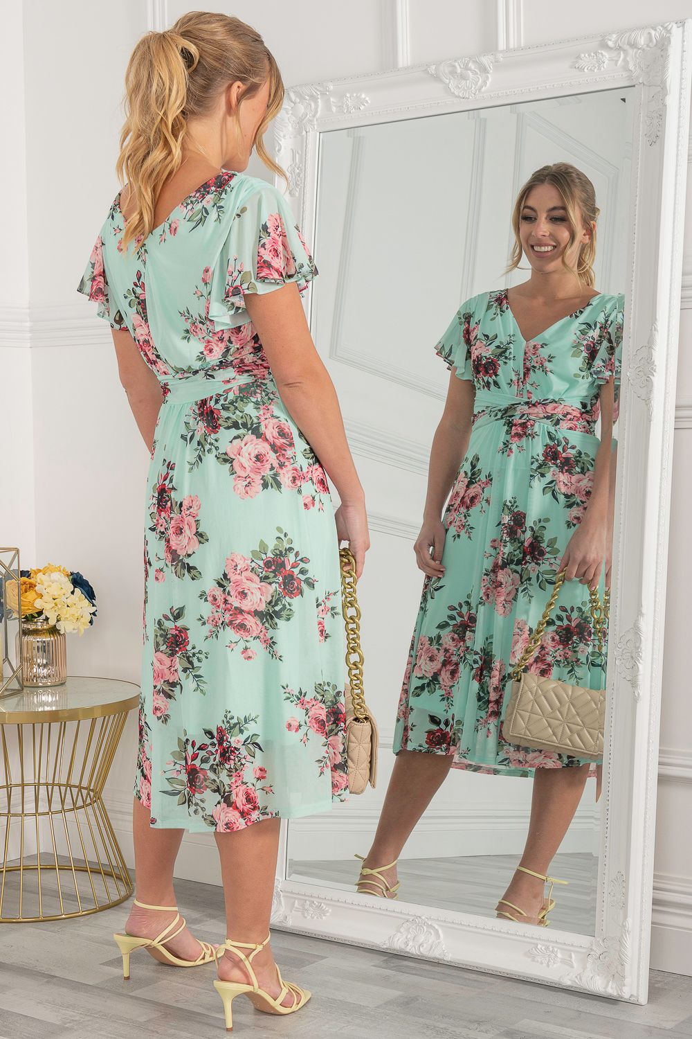 Jolie Moi Bethany Mesh Midi Dress