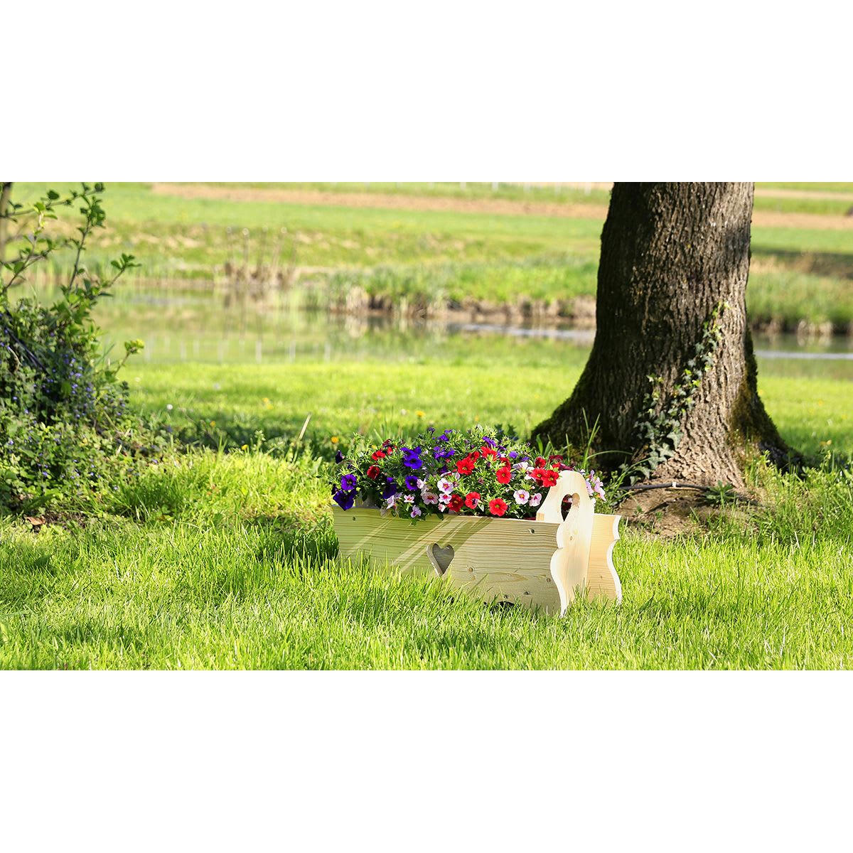RUSTIQUE - Jardinière cache-pot en bois 80 cm