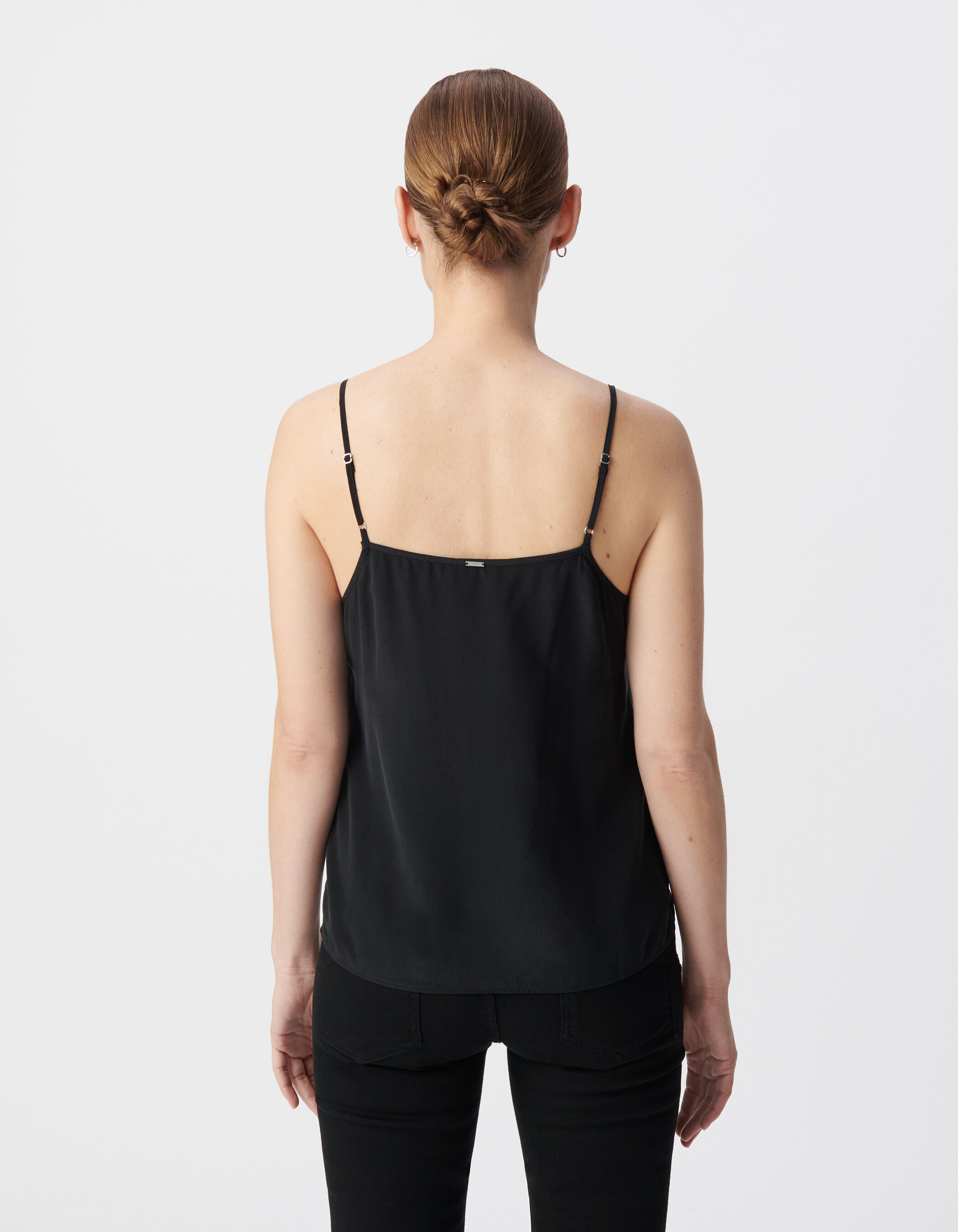 Top fines bretelles noir broderies esprit lingerie Femme