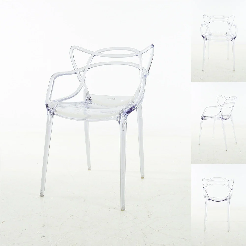 Enstrudel Transparent Polycarbonate Dining Chairs (Set of 2)