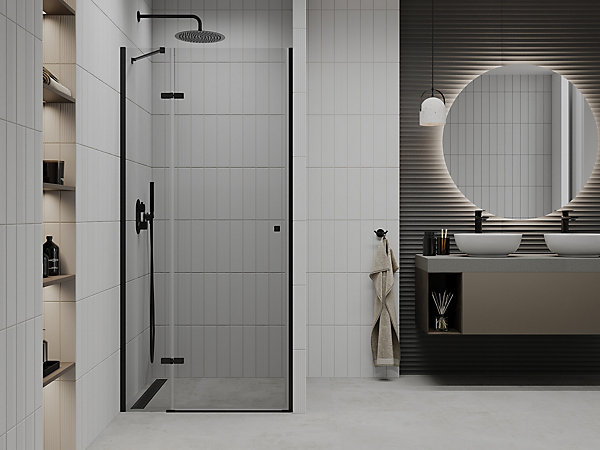 Mexen Roma porte de douche pivotante 70 cm, transparent, noir - 854-070-000-70-00