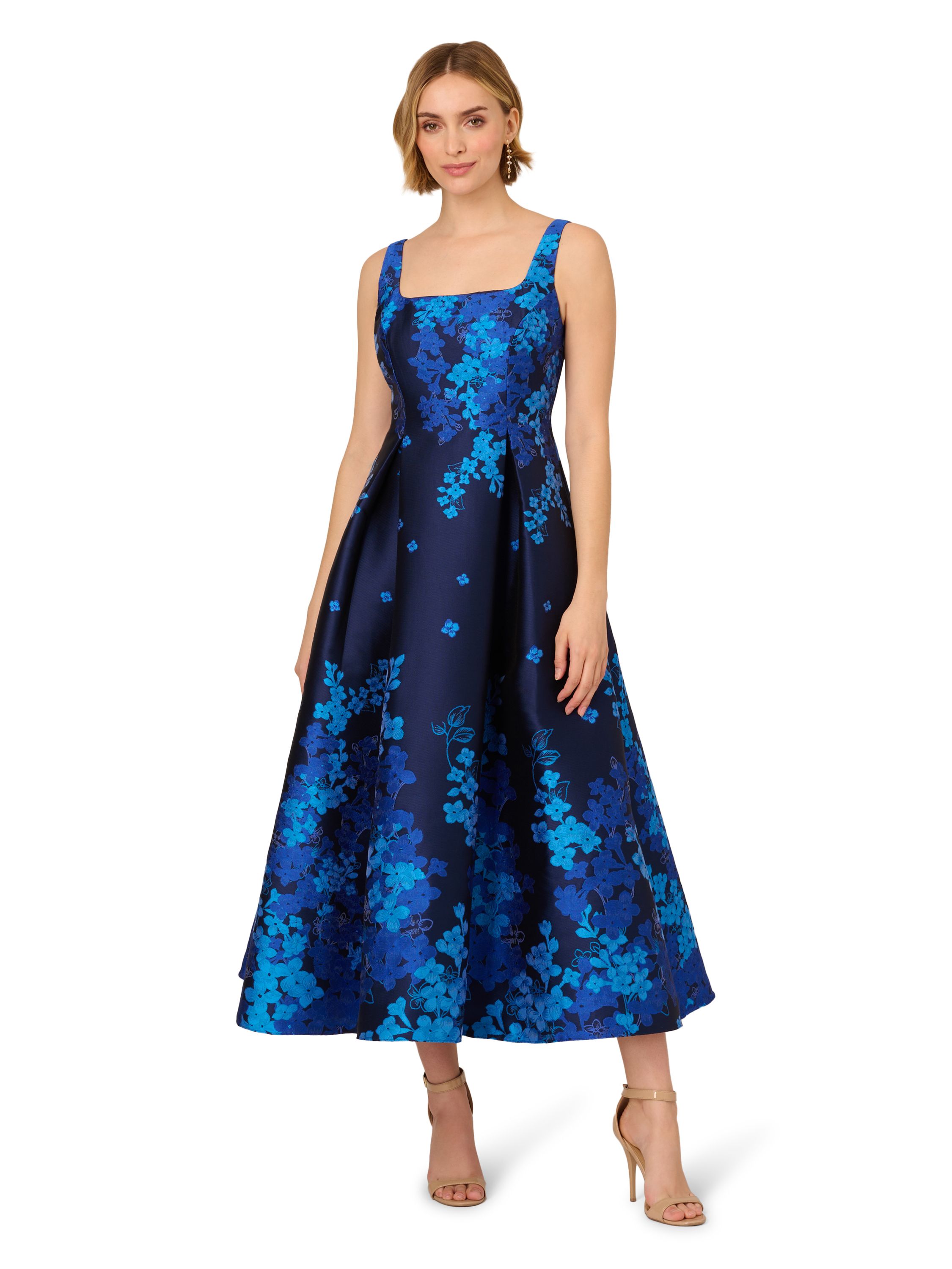 Adrianna Papell Border Jacquard Dress