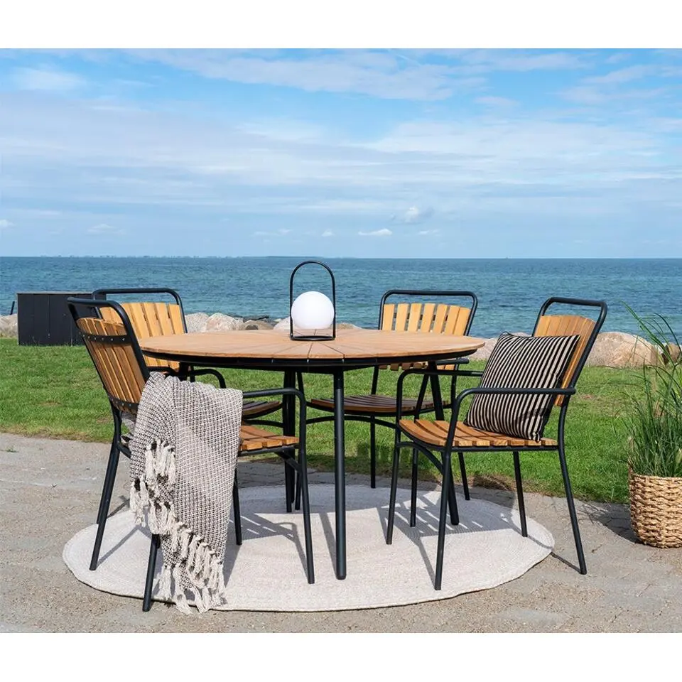 Artichok Matteo Metalen Tuintafel Bruin - Teakhouten Blad