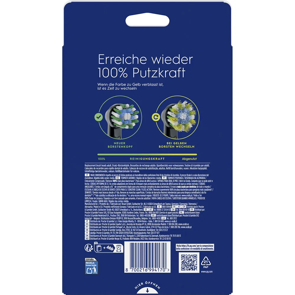 Oral-b Pro CrossAction 10er Electric Brush Replacement