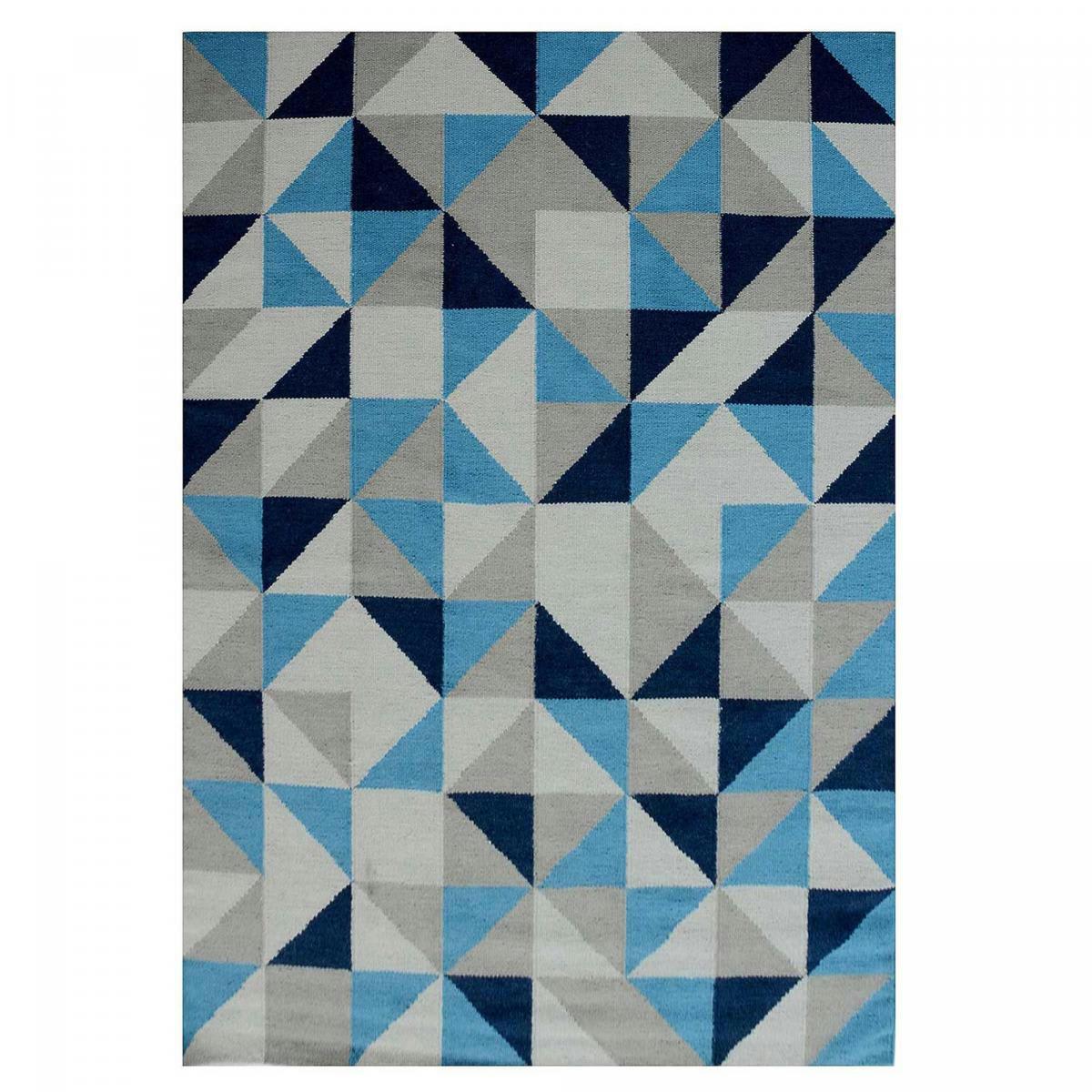 SCANDIVIAN - Tapis kilim bleu 170x240
