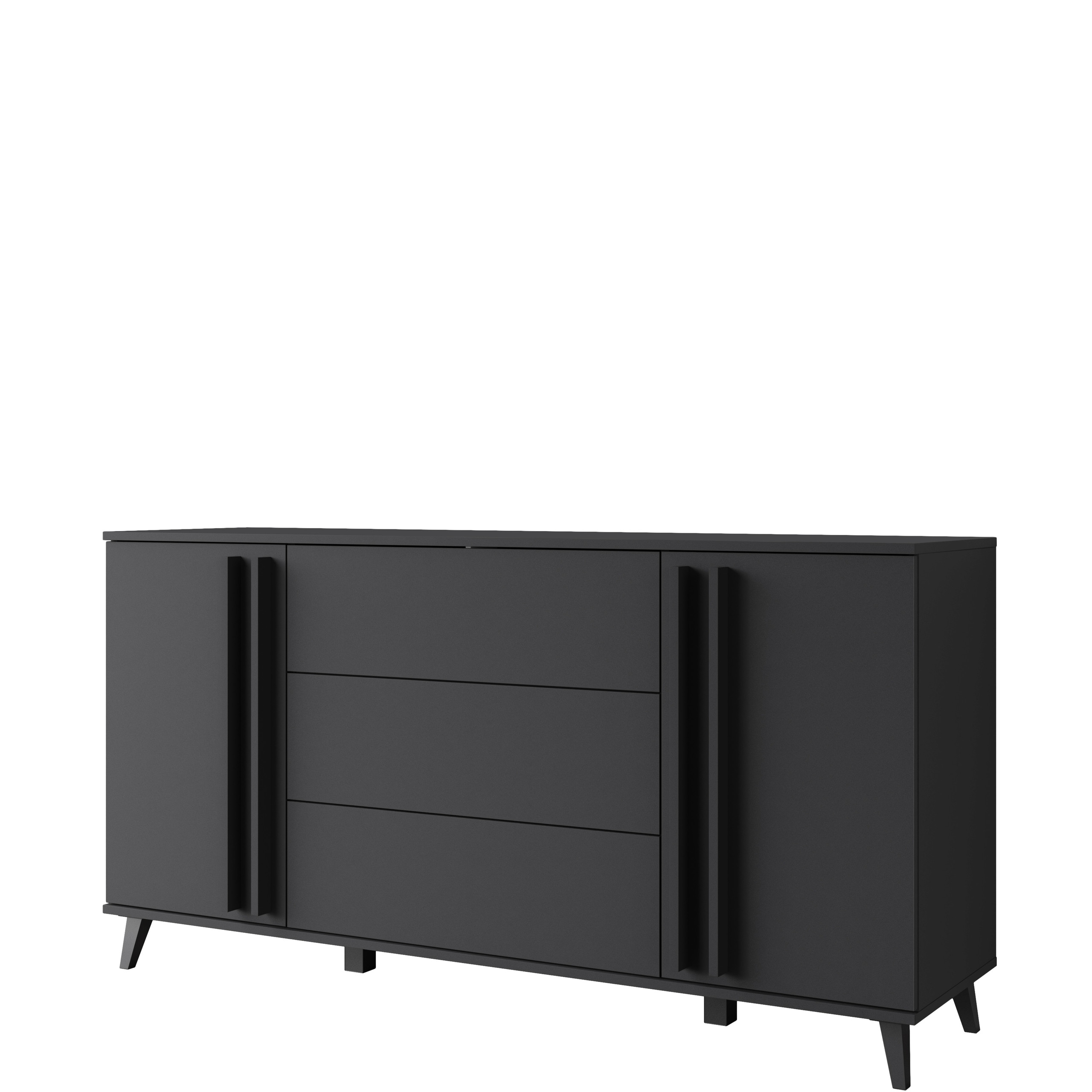 Komoda z szufladami 150 cm HOMELY czarny grafit