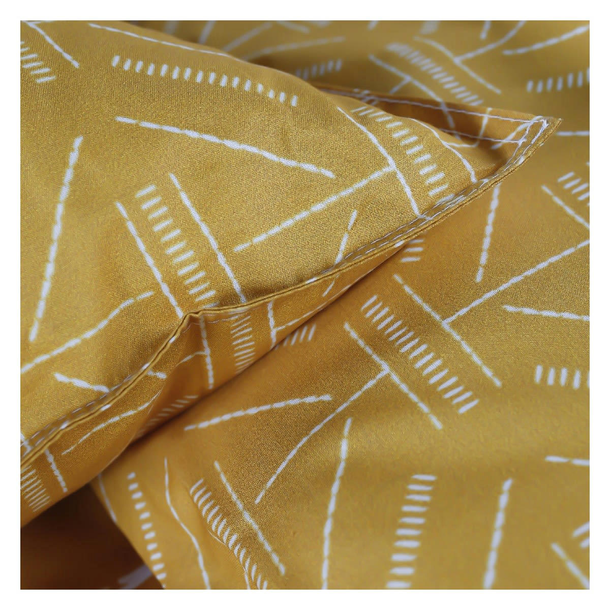 SUNSHINE KAELI - Parure de lit 2 personnes imprimé en Coton Jaune 220x240 cm