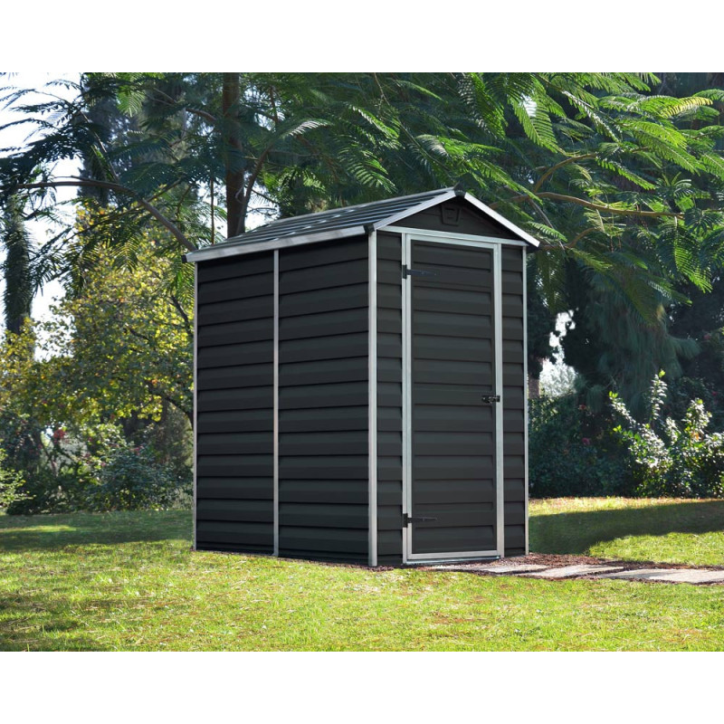 Abri de jardin en résine Skylight gris foncé 1,21 x 1,77 x 2,03 m CANOPIA