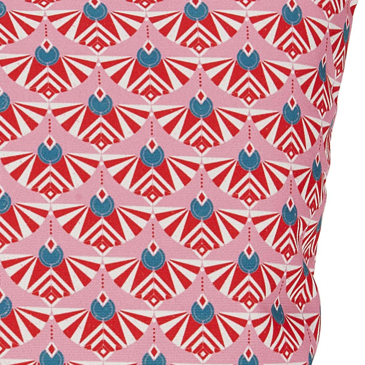 NOUR - Housse de coussin extérieur graphique rose 45x45cm