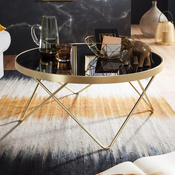 FineBuy Stolik kawowy metal czarny