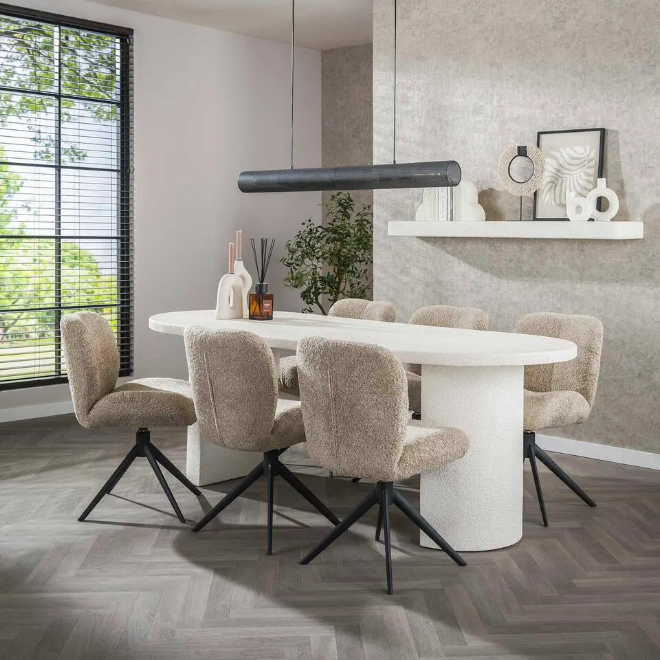 Arch Stone 215 cm Eettafel: Marmercomposiet, modern ontwerp