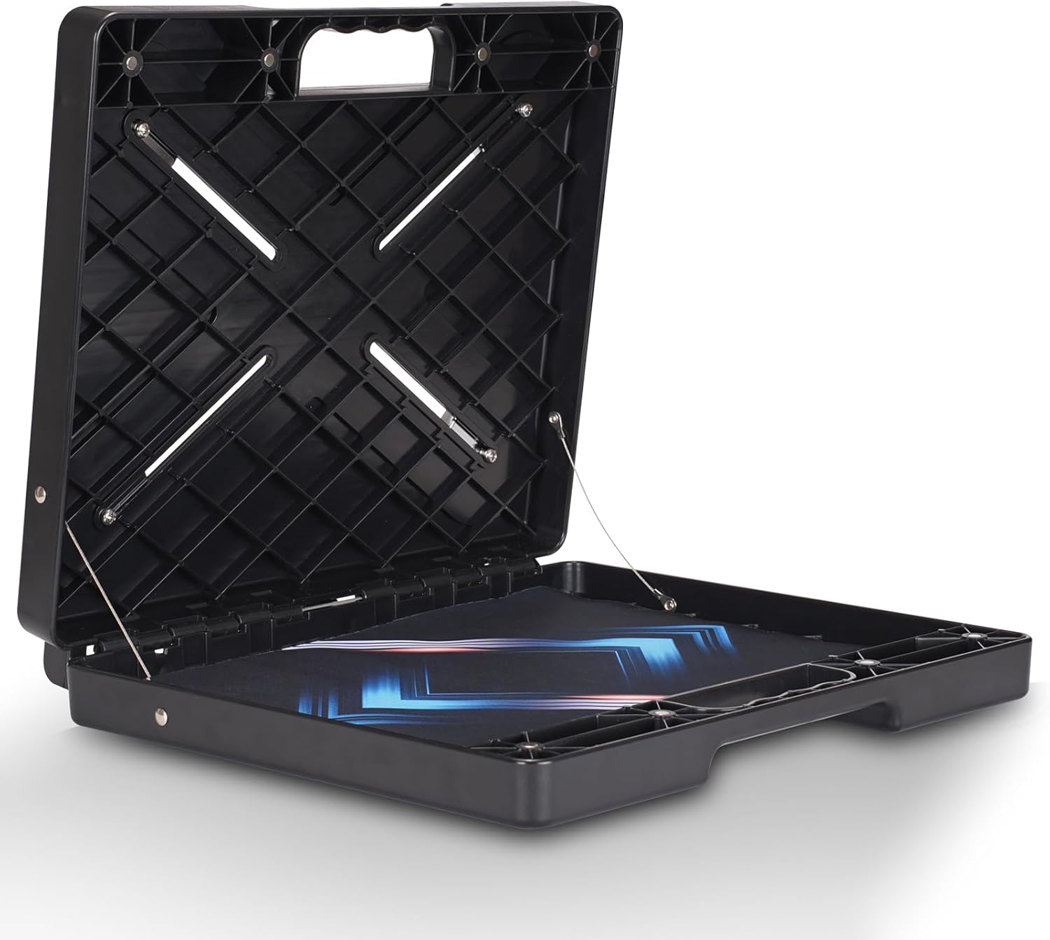 Magnetic Toolbox, Magnetic Laptop Stand Portable Workstation with Magnets, Rated at 45 Pounds Hands-Free Utility Shelf for Attaches to Flat Steel Surface HVAC, Trucks, Walls, Poles etc