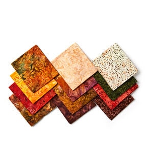 Hi Fashion 18 x 21 Fall Batik Cotton Fat Quarter Bundle 12pc