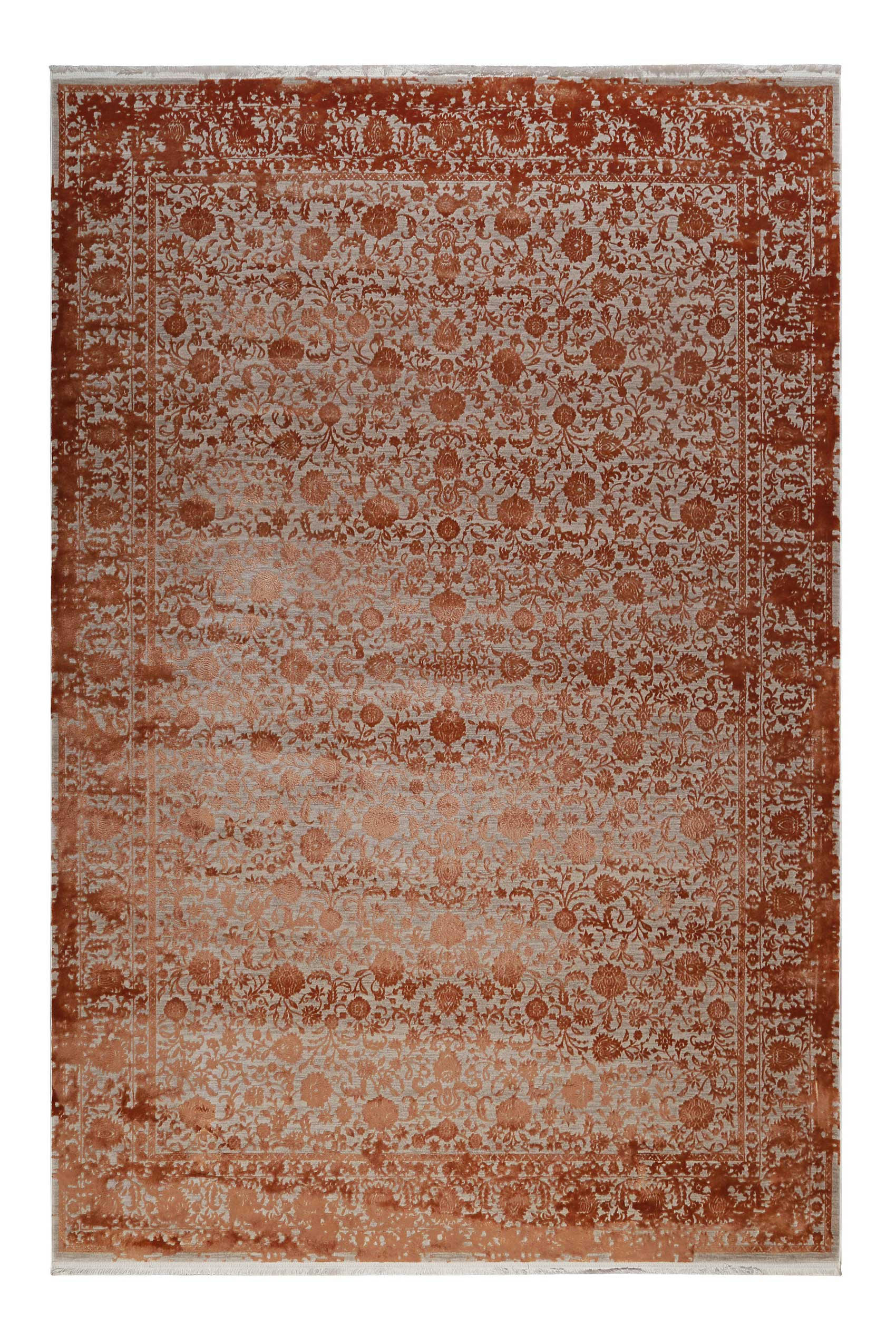FLORIDA - Tapis classique toucher soyeux vintage terracotta à relief 200x290