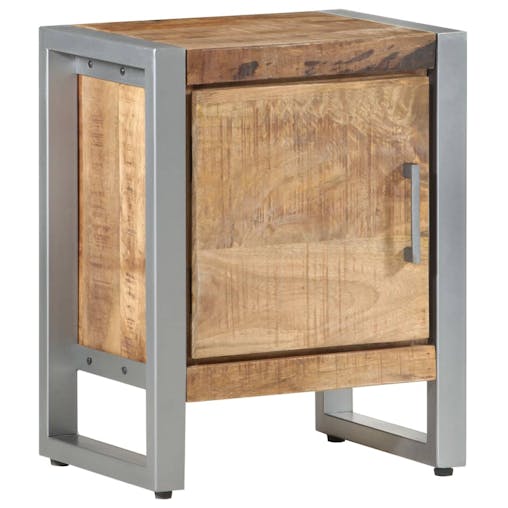 NNEVL Bedside Cabinet 40x30x50 cm Rough Mango Wood
