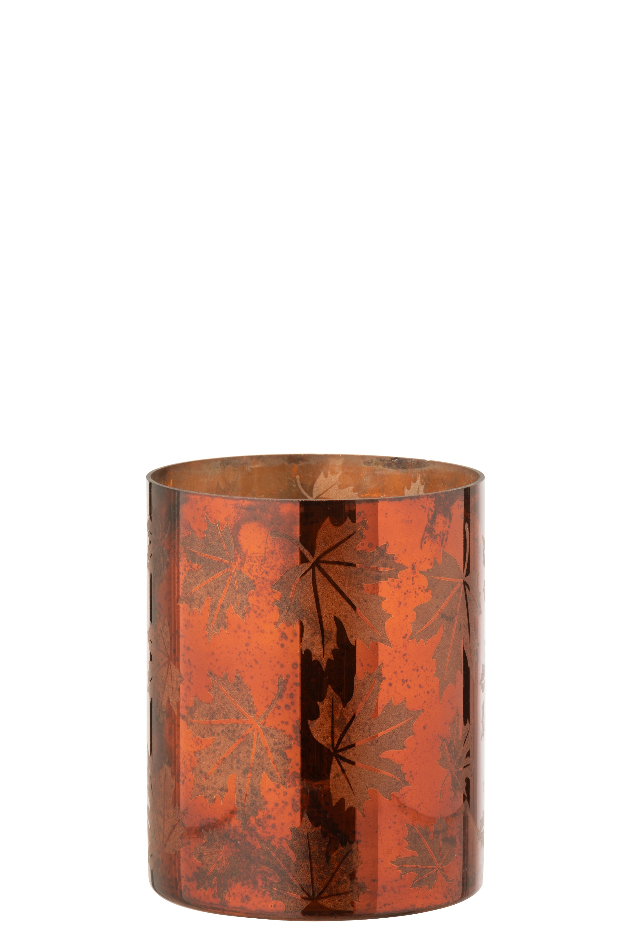 J-Line windlicht - glas - roestbruin - large