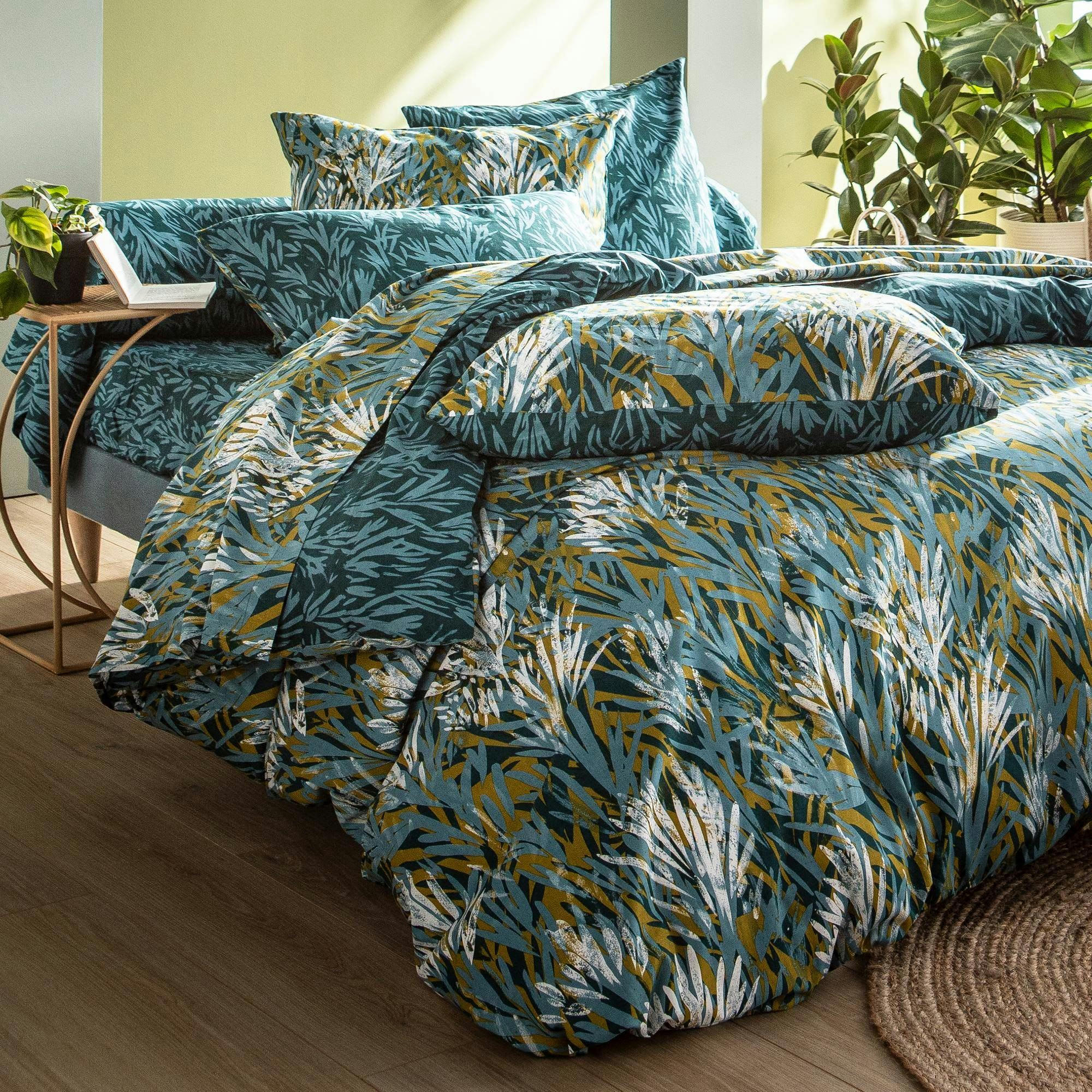 MARINS - Taie sac 65x65 bleu en coton