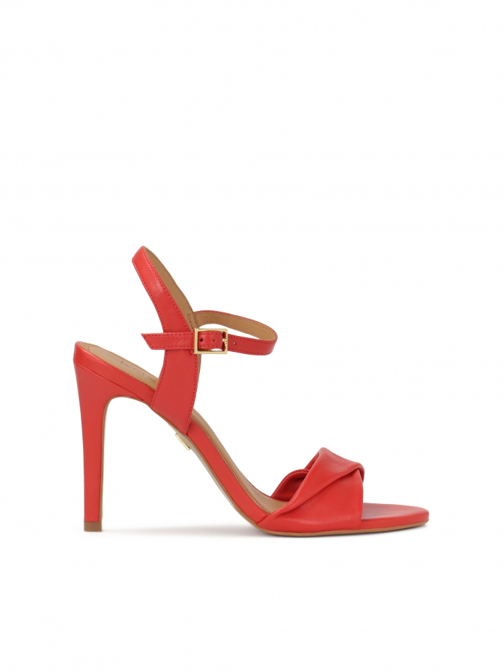 Red heeled sandals