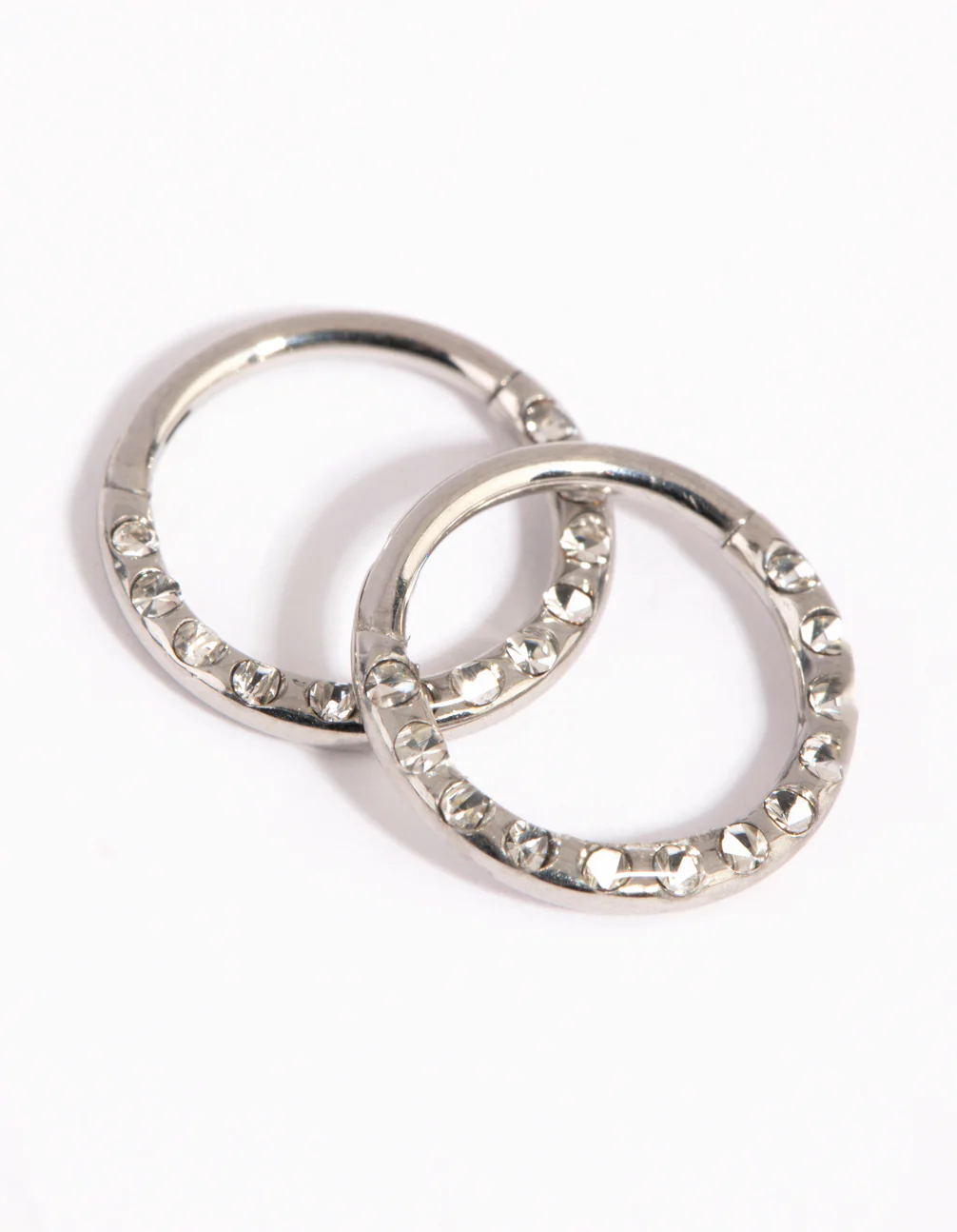 Surgical Steel Pave Hoop Earrings