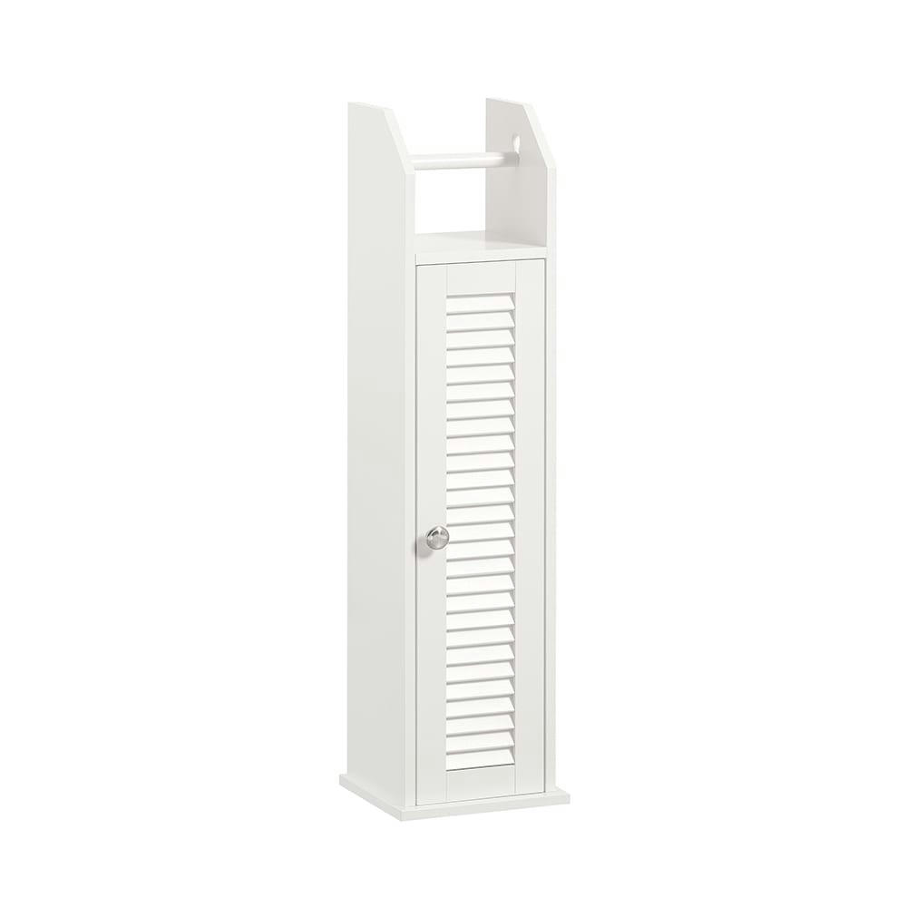 - Support papier toilette sur pied effect bois blanc