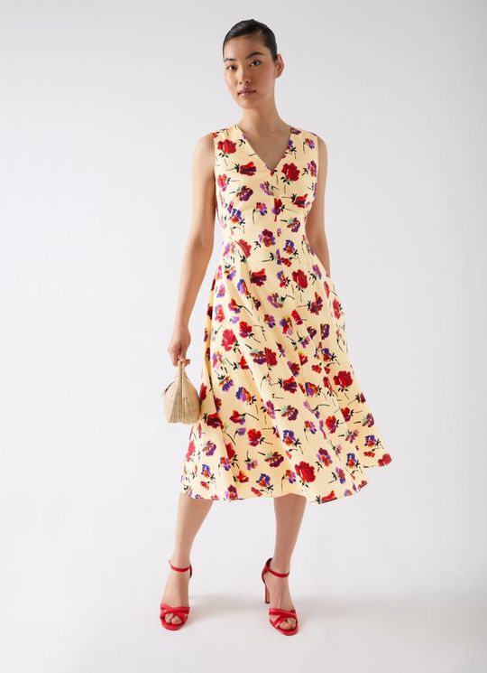 Gaia Birch Multi Flower Panelled Cotton Dress