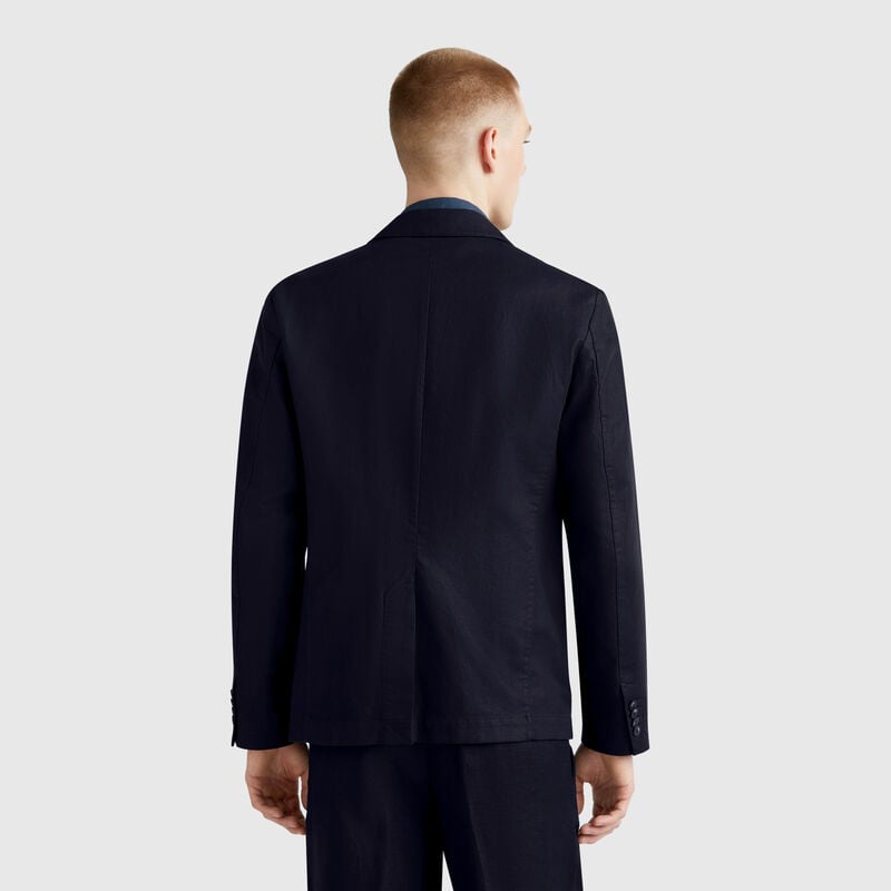 Slim fit blazer in linen blend