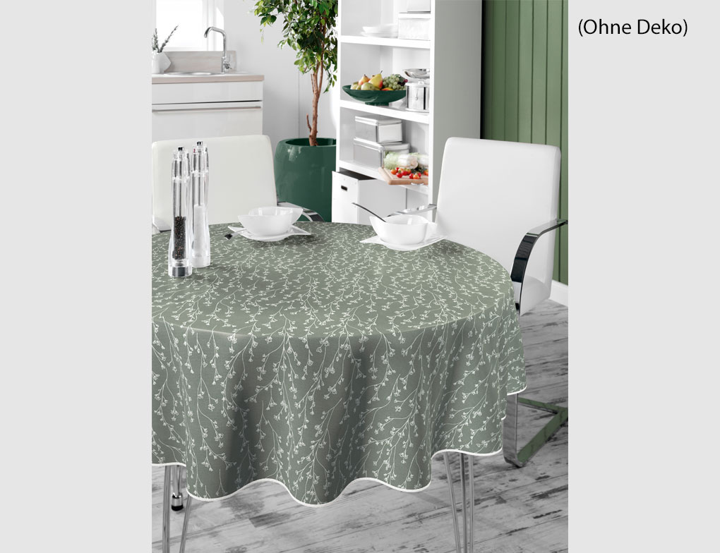 Tischdecke Paspel Floral Salbei Ø140cm
