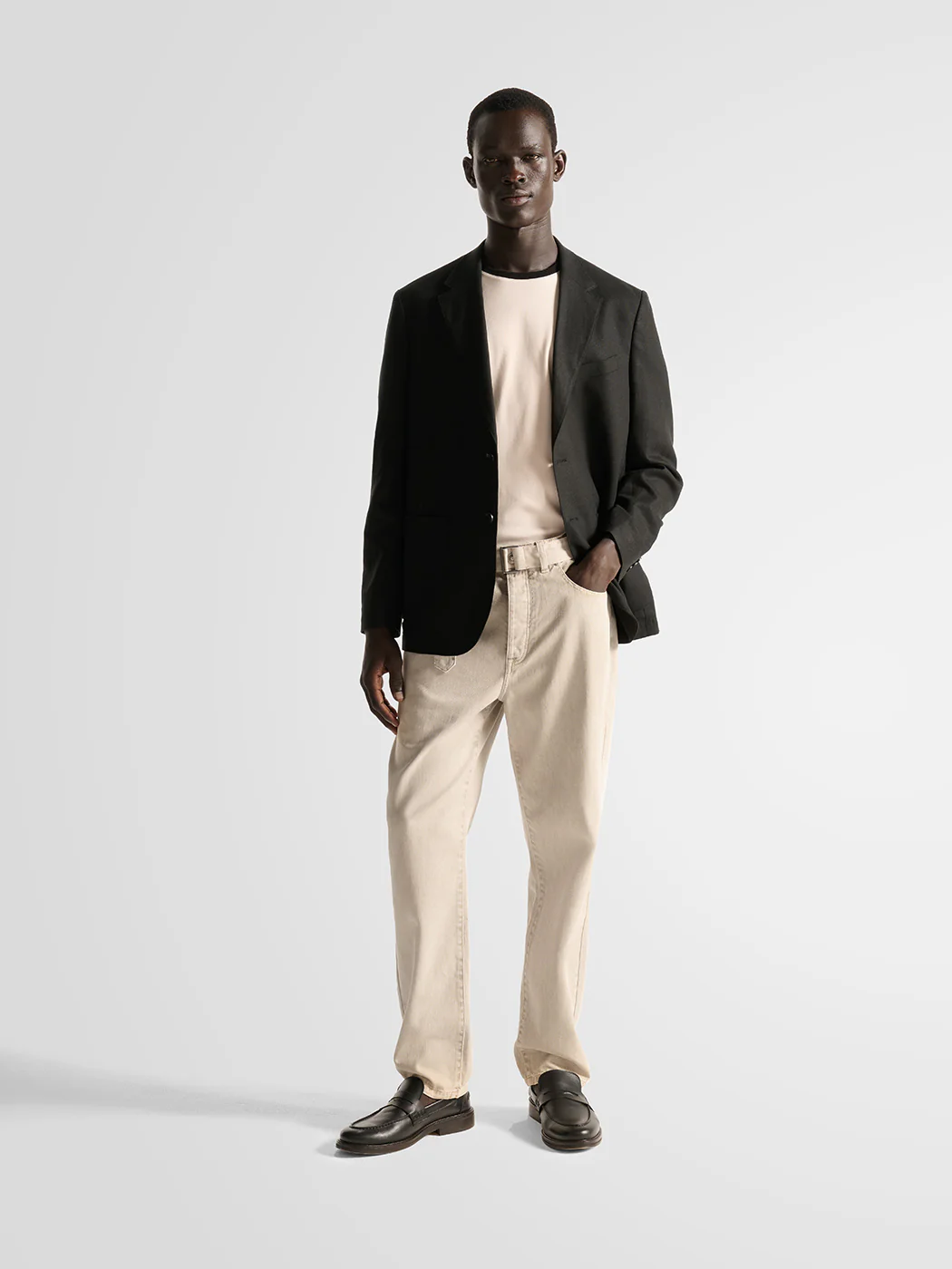 Jean loose ceinturé en twill - L'atelier