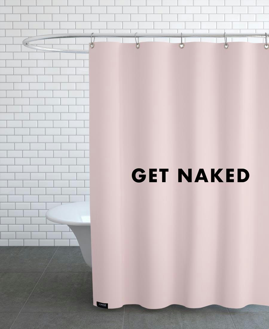 GET NAKED - Rideau de douche en polyester en rose 150x200