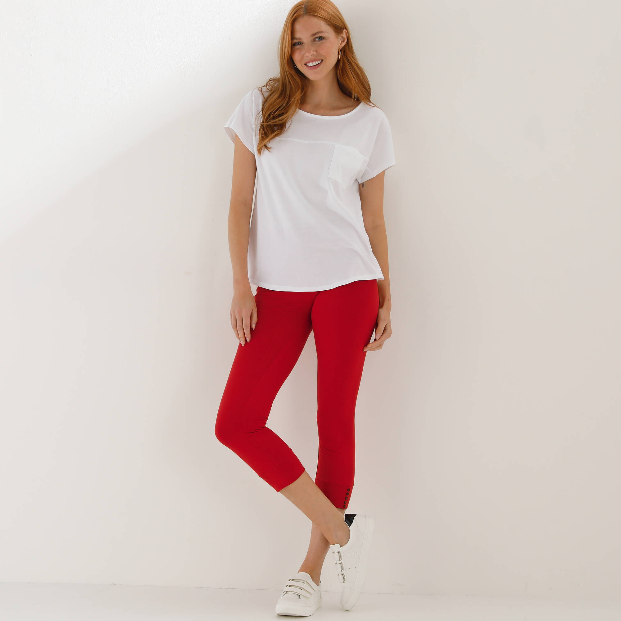 Legging 3/4, bas boutonné