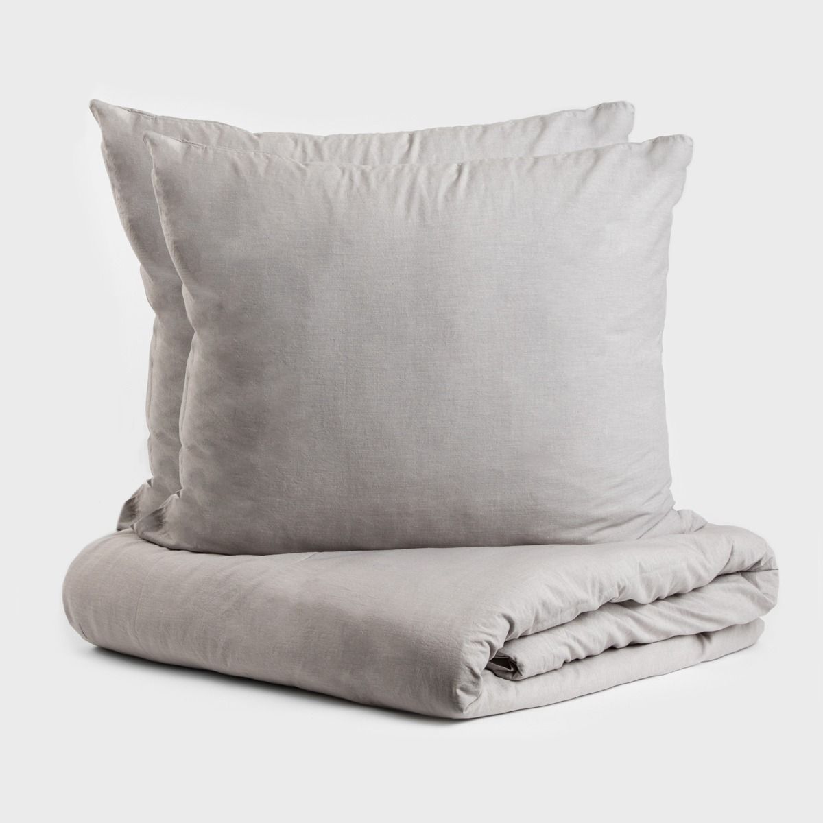 Pościel GOSSY bawełniana z barwionych nici szara 160x200   2*70x80 cm