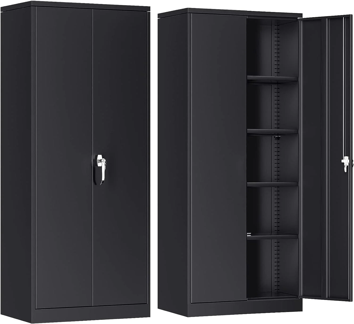 Atripark Metal Storage Cabinet with Lock, 72 Lockable Garage Tool Cabinet with Doors