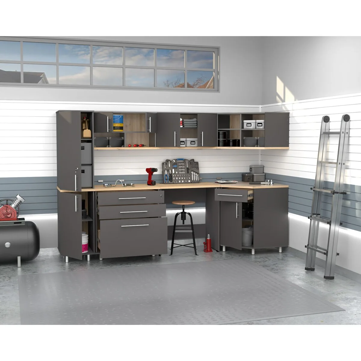 KRATOS 7 pc Garage Corner Storage System by Inval