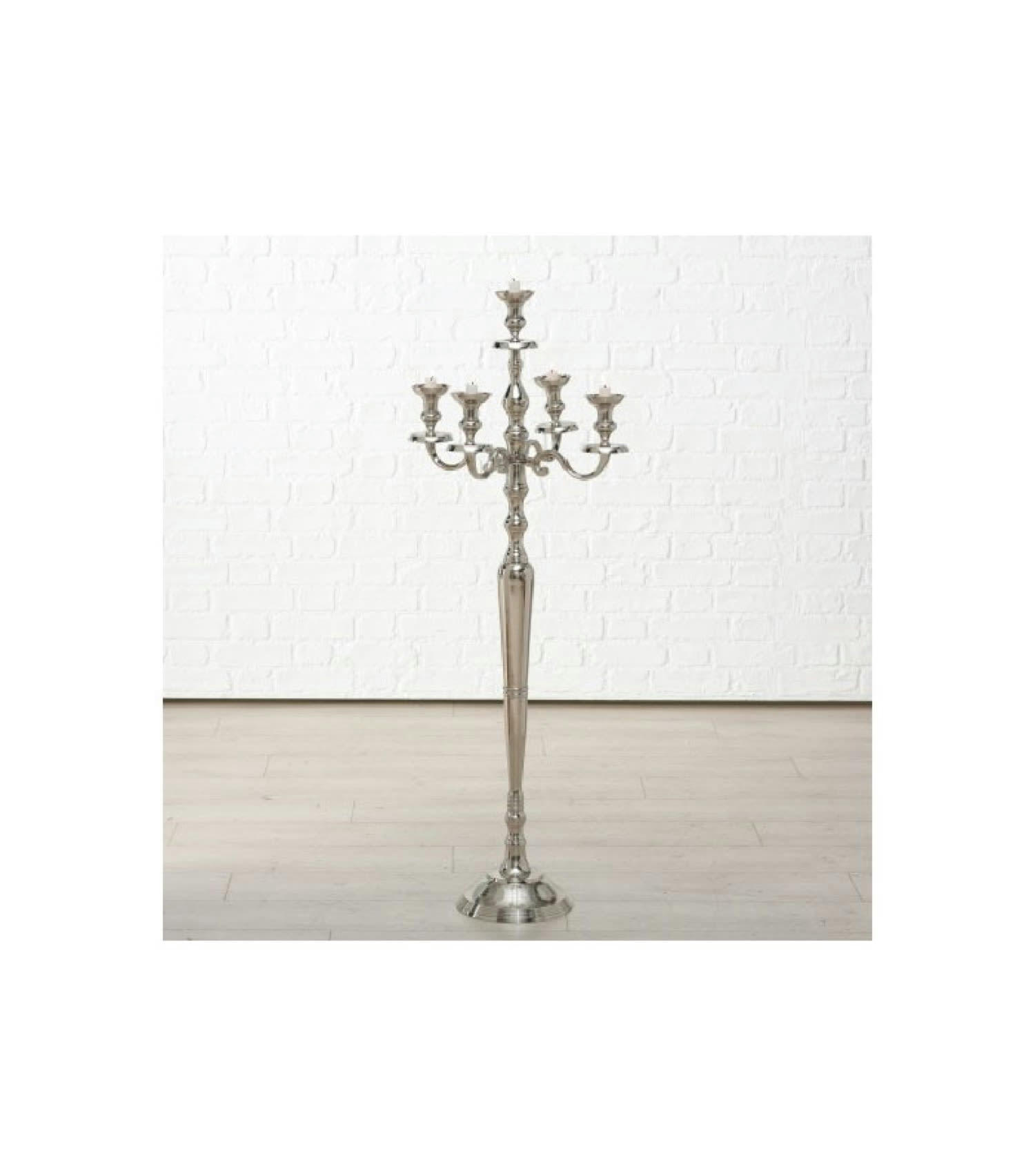 VICTORIA - Grand chandelier argenté à poser H120cm