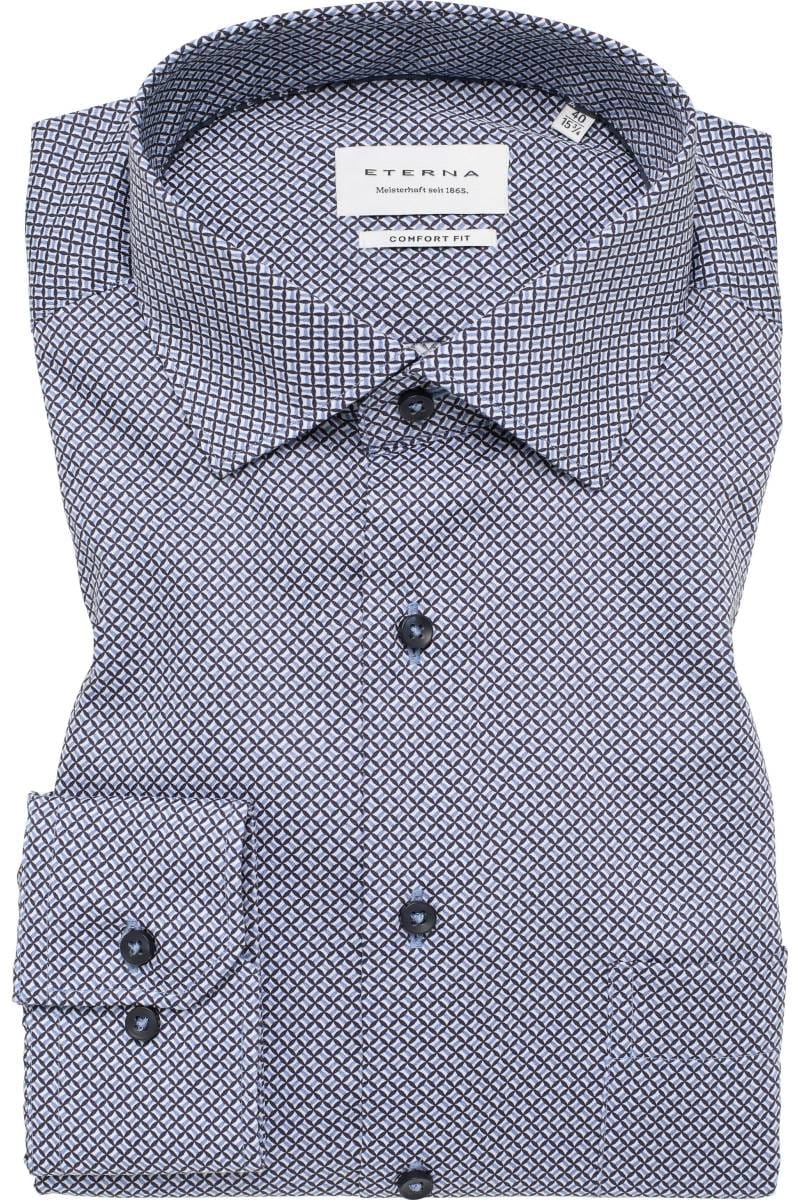 ETERNA Comfort Fit Hemd mittelblau, Bedruckt