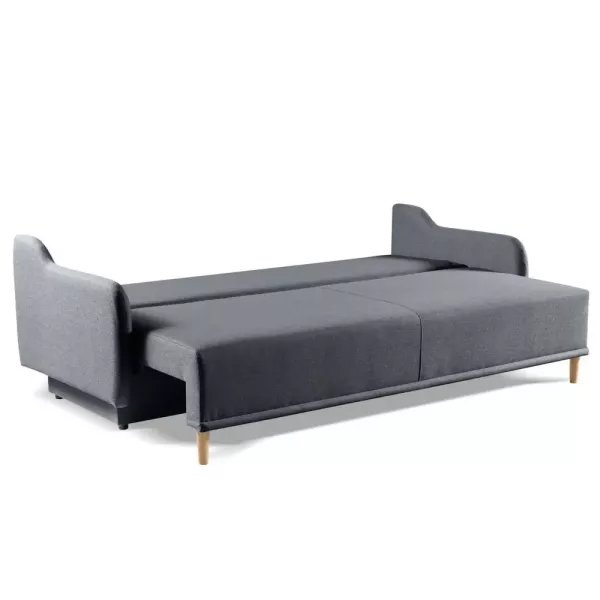 Sofa MORIS z bokami i funkcją spania szara