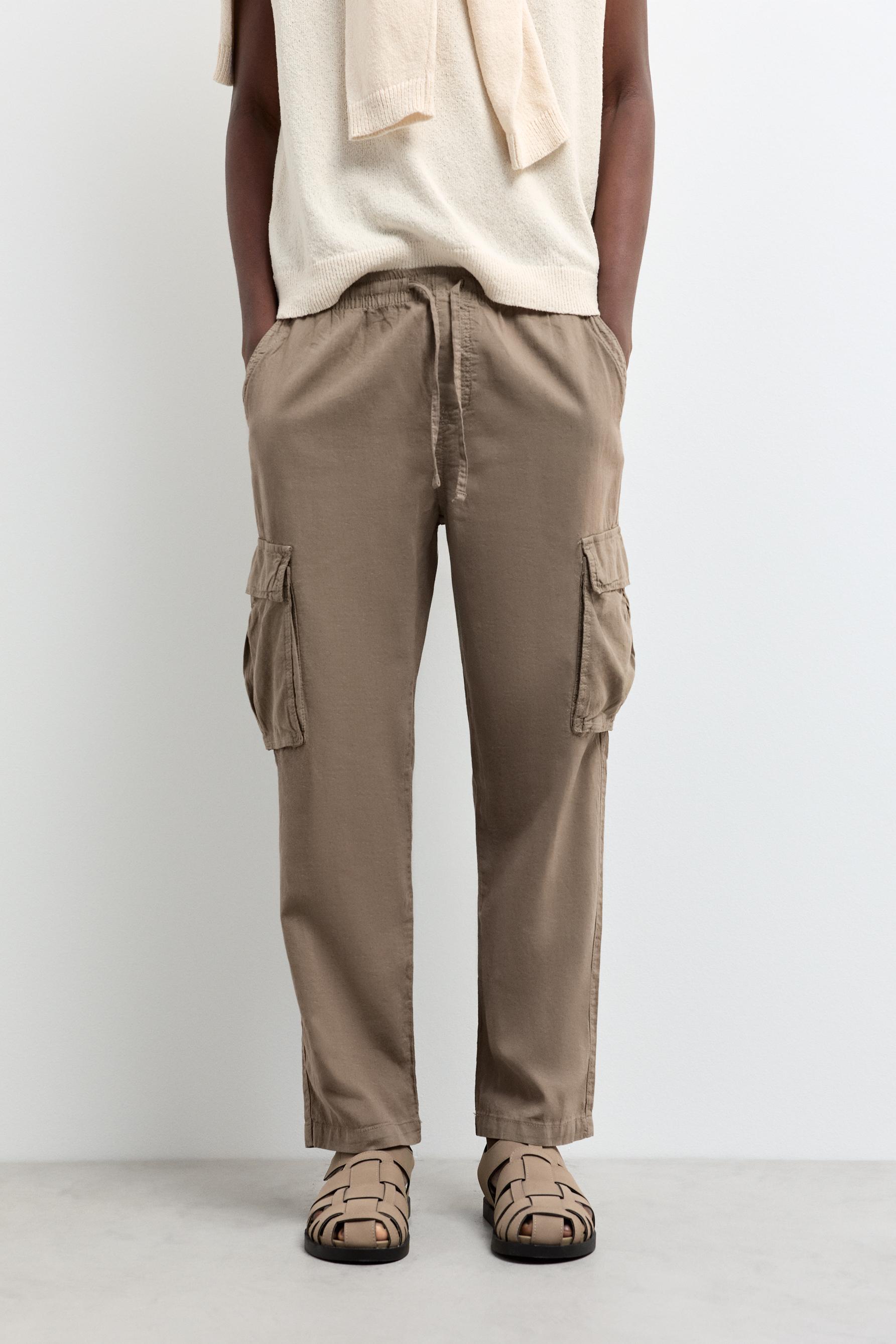 Pantalón jogger cargo lino - algodón