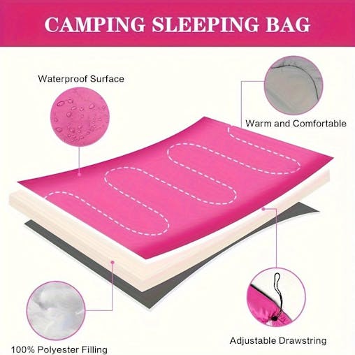 NNETM 4-Season Lightweight Camping Sleeping Bag for Adults