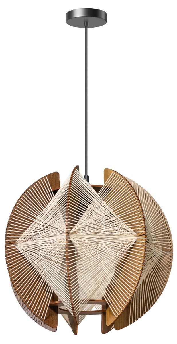 ETH Jessica Hanglamp 1x E27 Max 60W dia. 40cm 2.5m kabel Walnut