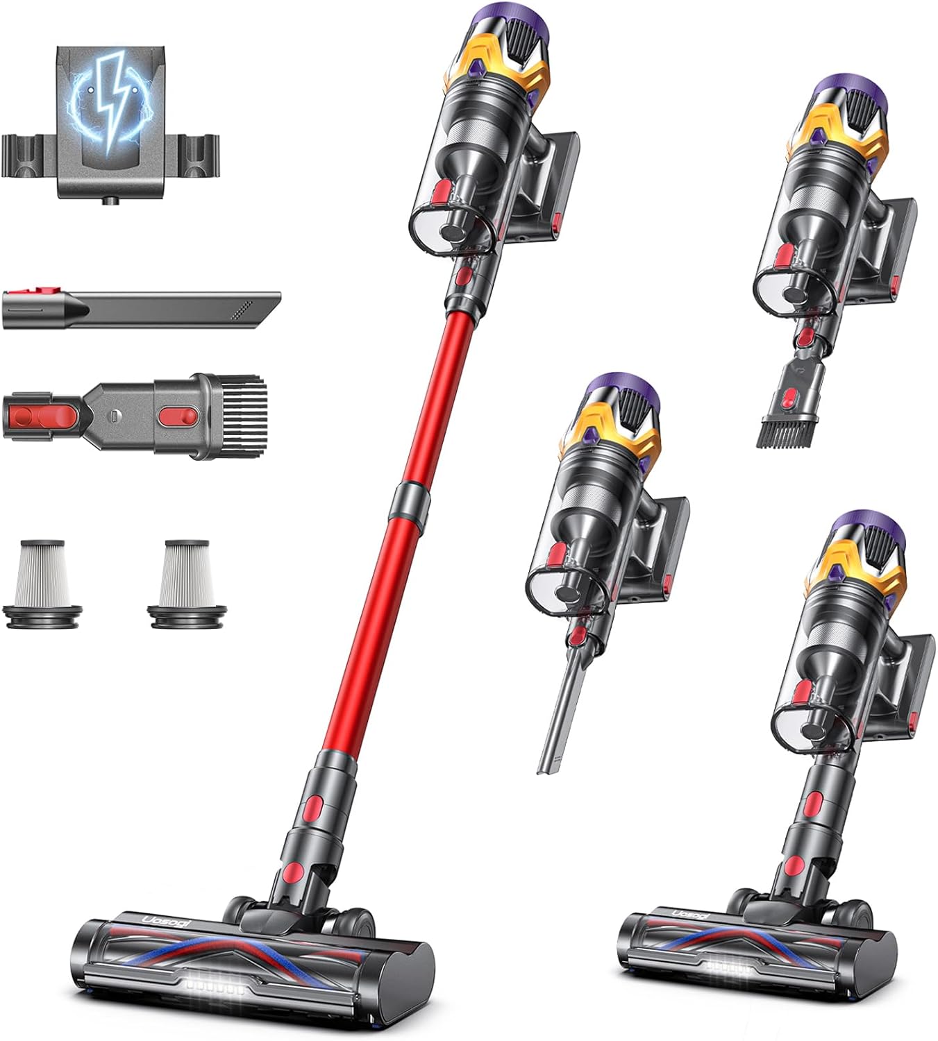 Cordless Vacuum Cleaner, Upgraded 55KPA 650W 70Mins Stick Vacuum with Hurricane Mode, Self-Standing, Touch Screen, 1.8L Dust Cup, Anti-tangle Wireless Vacumm, Vacuum Cleaners for Home/Pet Hair/Carpets