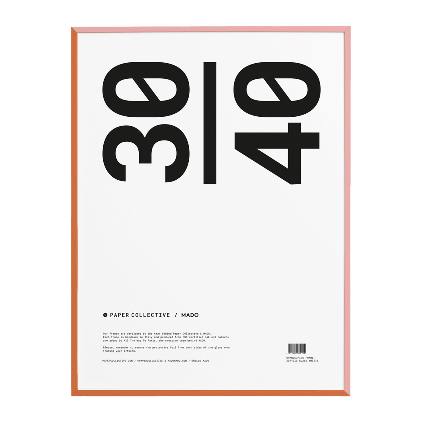 Paper Collective Frame Lijst 30 x 40 cm - Pink / Orange